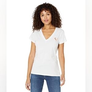 True Religion Women’s White Buddha V-Neck Tee Size L